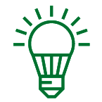 Green lightbulb graphic