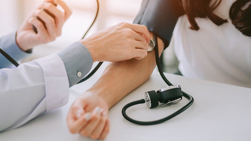 Blood pressure reading stock image