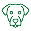 green dog face outline