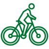 outline of person riding a bike